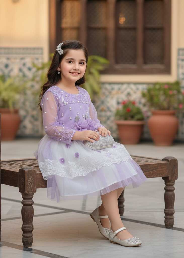 Blush Pink Floral Princess Frock