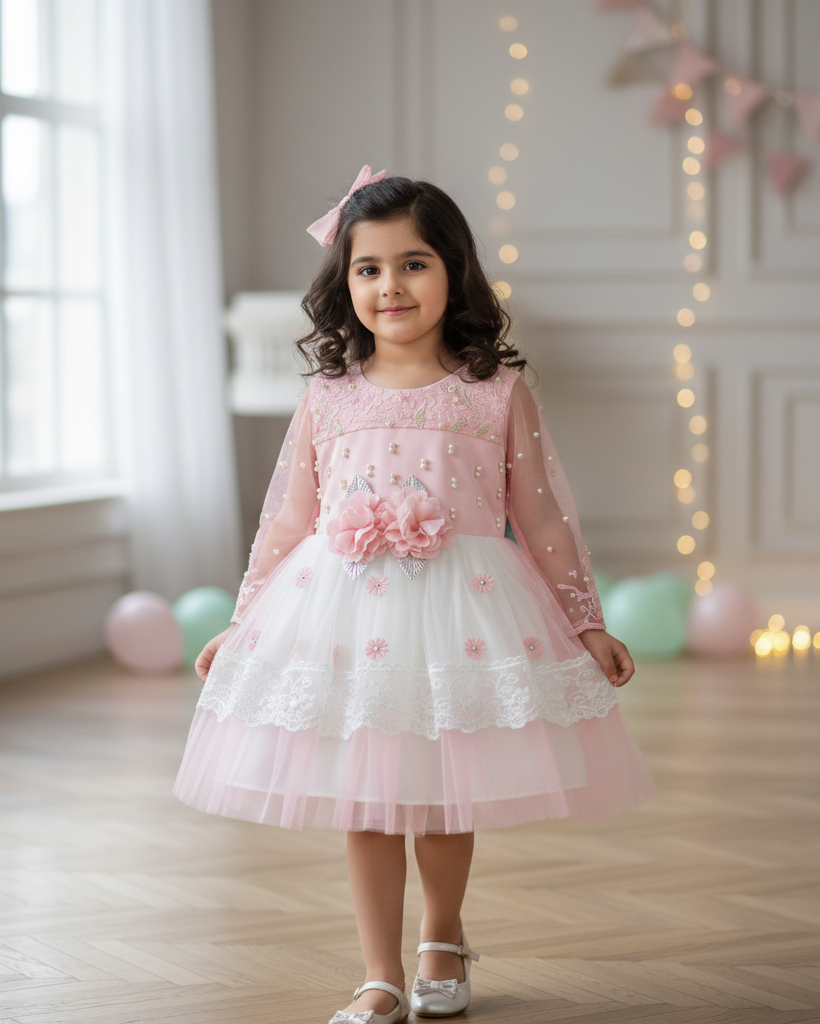 Blush Pink Floral Princess Frock