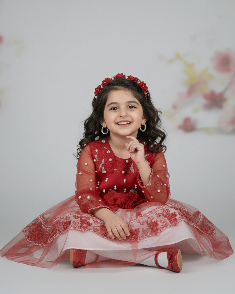 Blush Pink Floral Princess Frock